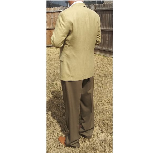 Gianfranco Ruffini Men's Sports Jacket Silk & Worsted Wool Size 39  Tan - Picture 6 of 7